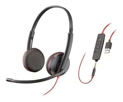 Słuchawki biurowe, callcenter Poly Blackwire C3225 USB-A + jack 3,5mm